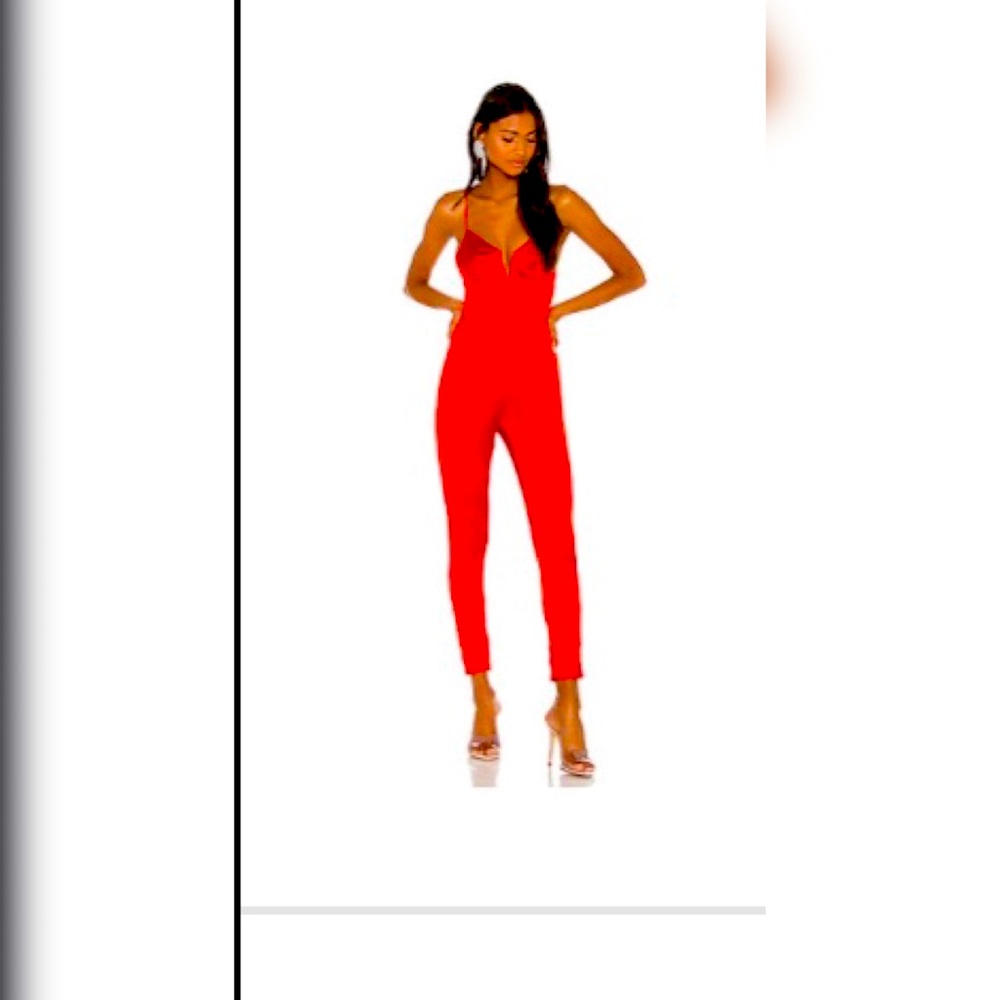 Superdown Red Bustier Jumpsuit - XL - NWT